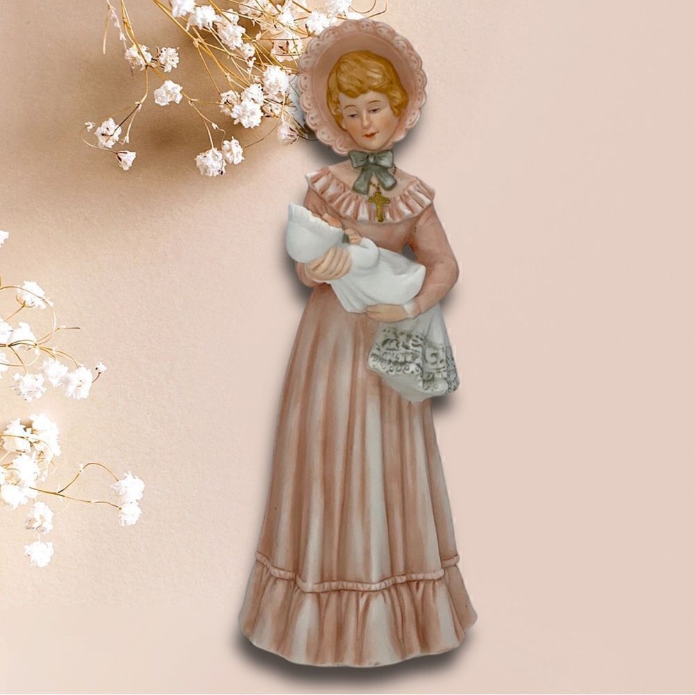 Vintage Enesco Treasured Memories Bisque Christening Day 1983 Figurine